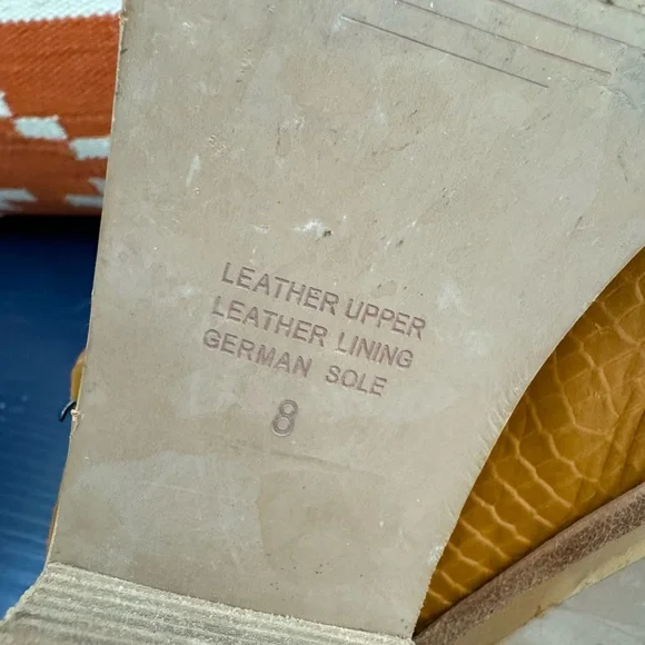 Intentionally Blank Women’s Tan Croc-Embossed Leather Square Toe Heels Size 8 - Picture 6 of 7